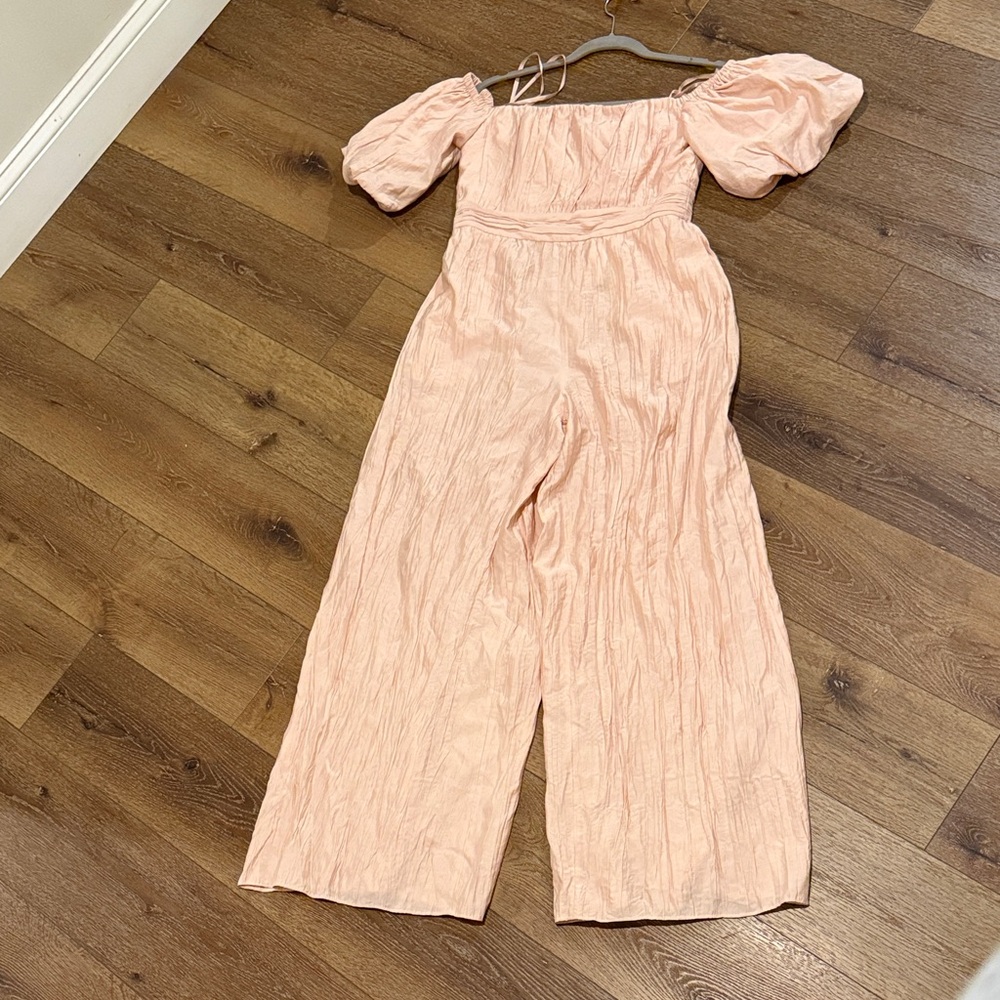 NWT BCBG Elegant Pink Off-Shoulder Jumpsuit